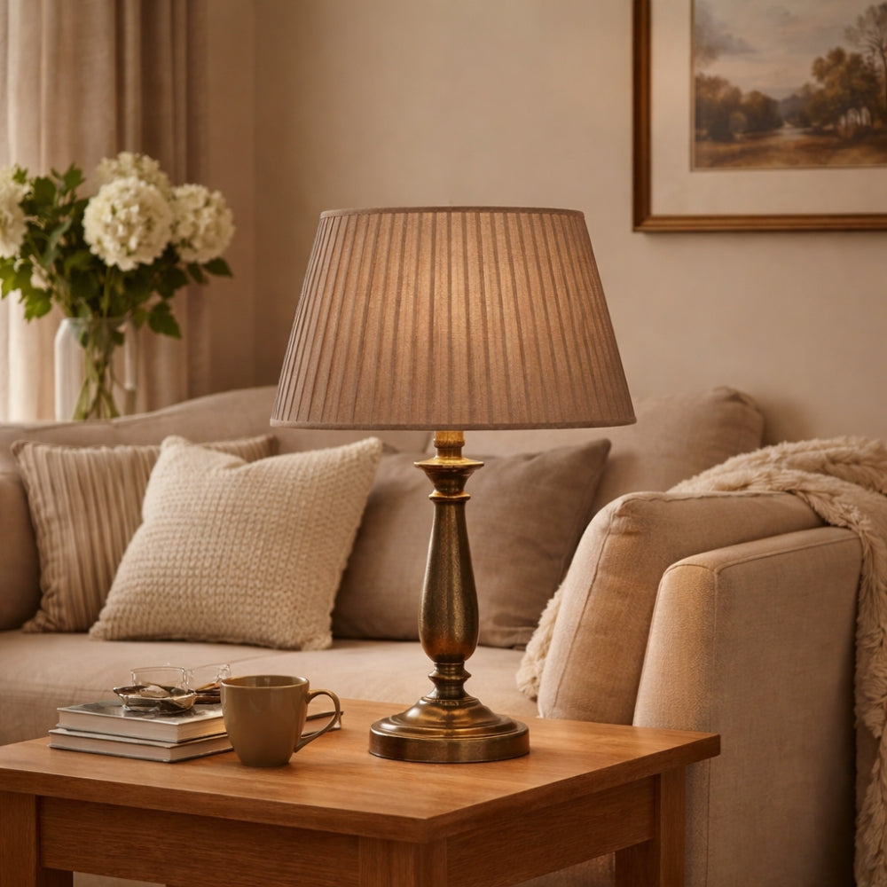 Harriet Pleated Drum Lamp Shade ‚Äì 40cm Mink