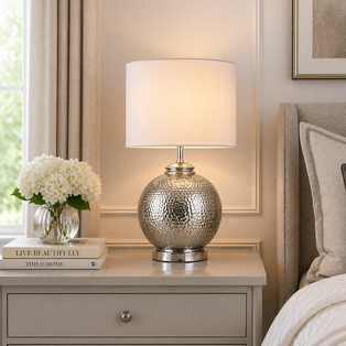 Specter 55cm Silver Glass Table Lamp