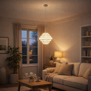 Heini Chrome & Crystal Ceiling Pendant