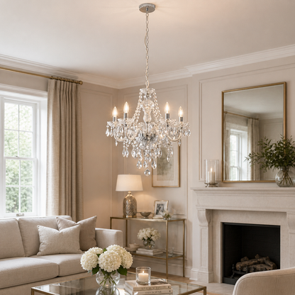 Vivienne 5 Light Chrome & Clear Chandelier Ceiling Pendant