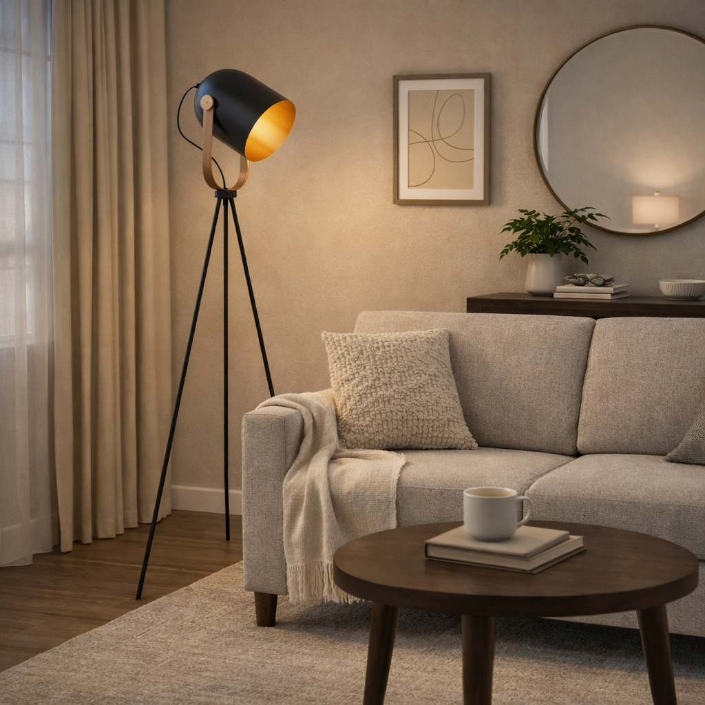 Noelle Strap Black Floor Lamp