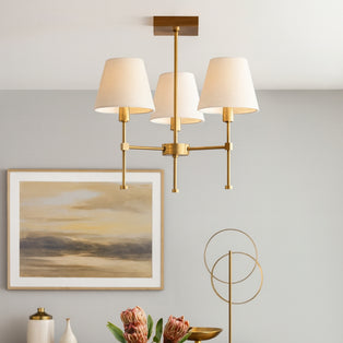 Taliah 3-Light Antique Brass Semi-Flush Ceiling Light