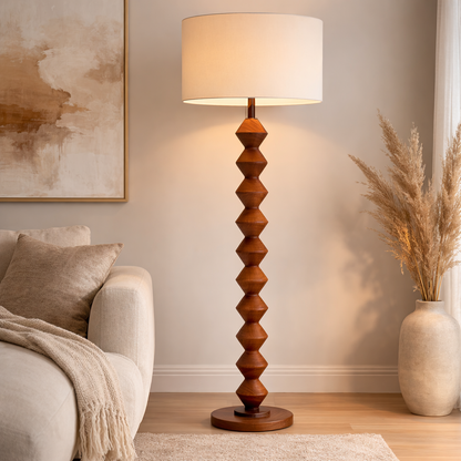 Trezza Walnut Floor Lamp
