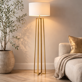 Savine Champagne Gold Floor Lamp