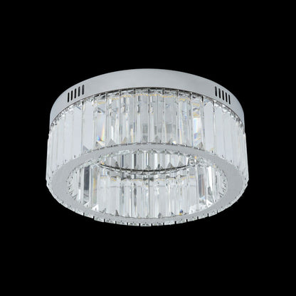 Oda Silver & Crystal LED Flush Ceiling Light
