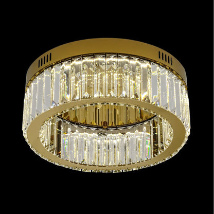 Oda Gold & Crystal LED Flush Ceiling Light - 35cm