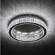 Oda Large Silver & Crystal LED Flush Ceiling Light