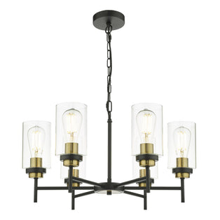 Abel 6 Light Satin Black Chandelier Ceiling Pendant