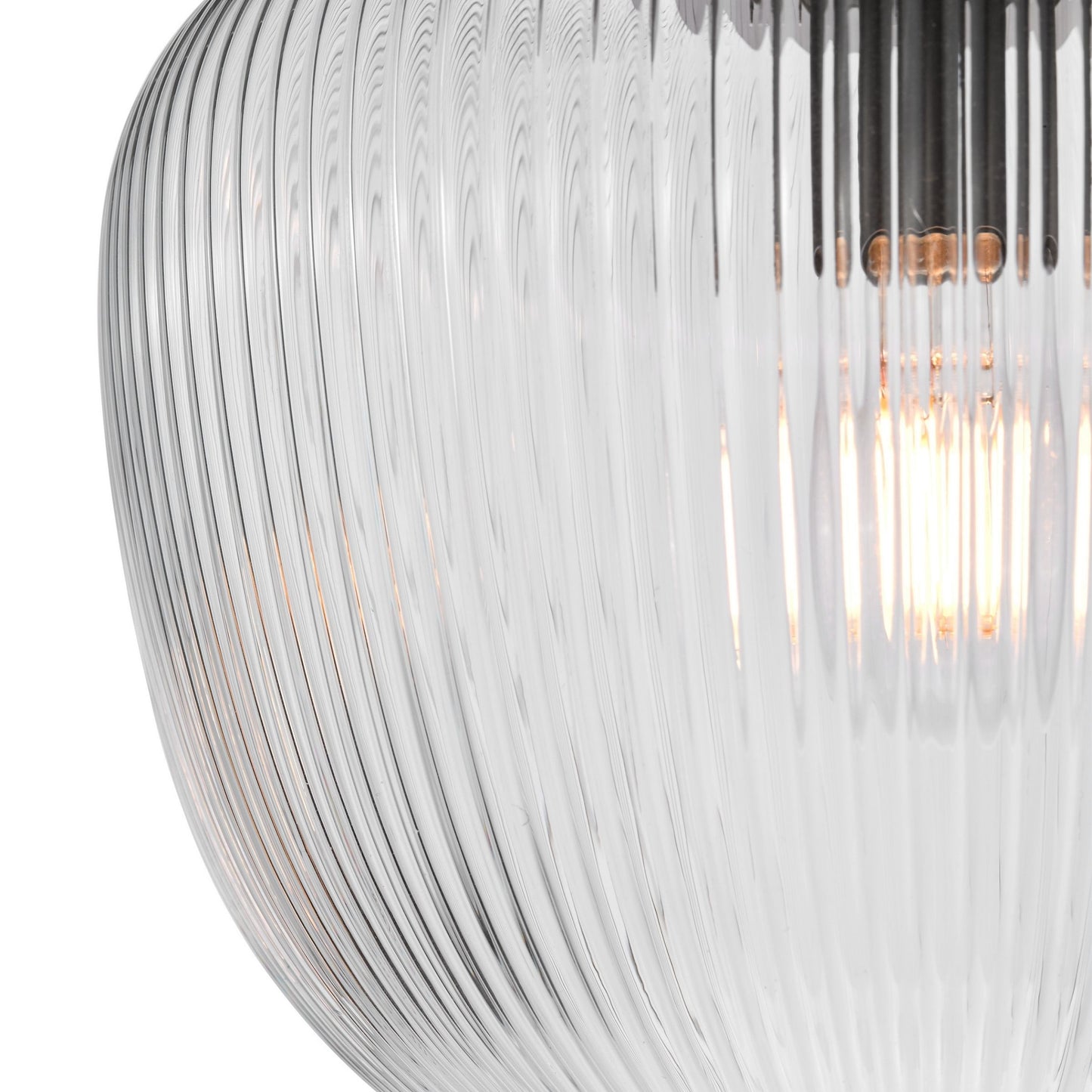 Abrielle Polished Nickel & Glass Flush Ceiling Light