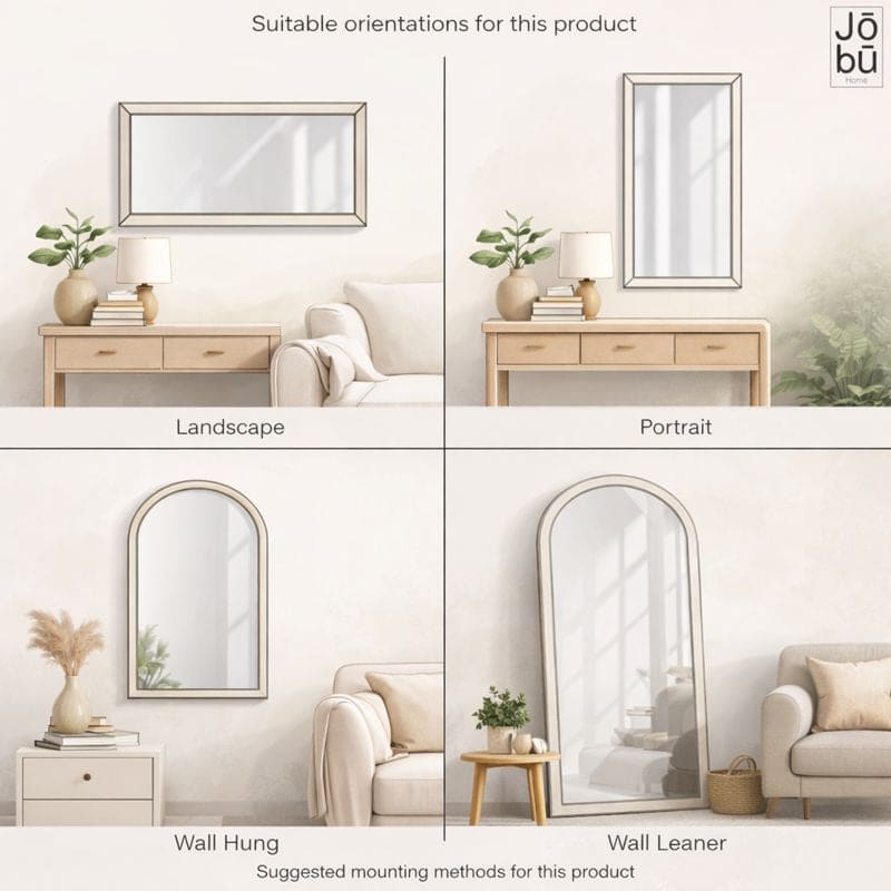 Aimi - Full Length Black Metal Rectangle Window Mirror - 200cm x 120cm