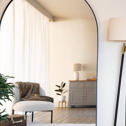 Akiko - Full Length Black Metal Arched Mirror - 180cm x 105cm
