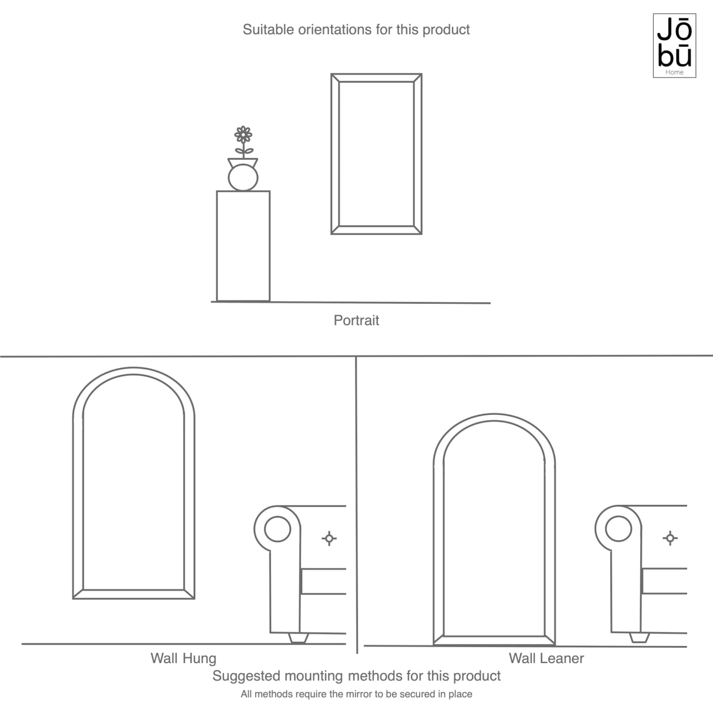 Akiko - Full Length Black Metal Arched Mirror - 200cm x 120cm