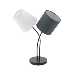 Almeida 2 Light Anthracite and White Table Lamp