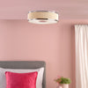 Alvaro 3 Light Polished Chrome & Ivory Flush Ceiling Light