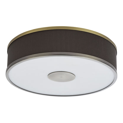 Alvaro 3 Light Antique Bronze & Brown Flush Ceiling Light