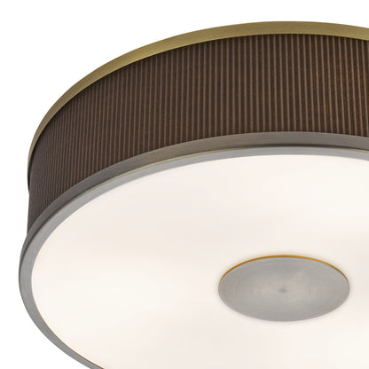 Alvaro 3 Light Antique Bronze & Brown Flush Ceiling Light