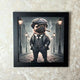 Peaky Pug Wall Art with Black Frame