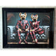 Lounge Terriers Wall Art with Black Frame