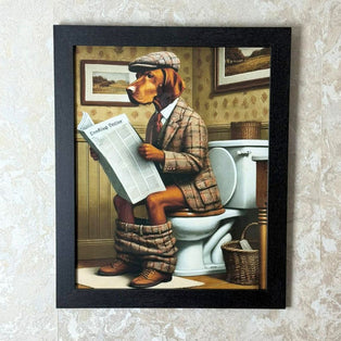 Lavatory Vizsla Wall Art with Black Frame