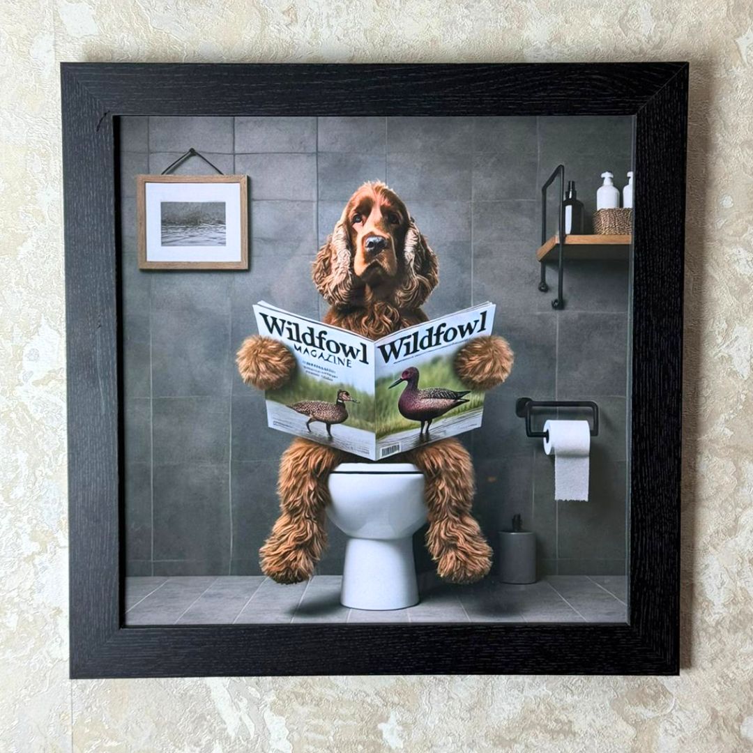 Lavatory Cocker Spaniel Wall Art with Black Frame – Pagazzi