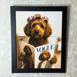 Lavatory Cockapoo Wall Art with Black Frame