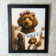 Lavatory Cockapoo Wall Art with Black Frame