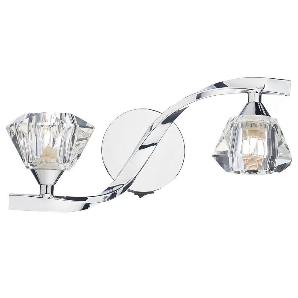 Ancona 2 Light Polished Chrome Crystal Wall Light