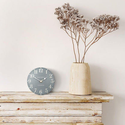 Thomas Kent Arabic Mantel Clock Flax Blue