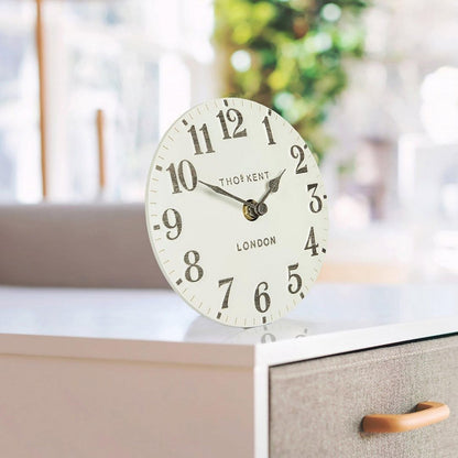 Thomas Kent Arabic Mantel Clock Limestone