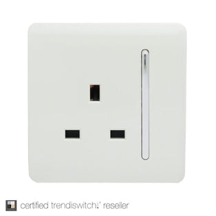 Trendi Switch 1 Gang 13 amp Plug Light Switch Screwless Gloss White