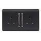 Trendi Switch 2 Gang Double Socket In Matt Black