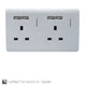 Trendi Switch 2 Gang 13 amp short switched Plug USB Socket in Screwless Gloss Silver