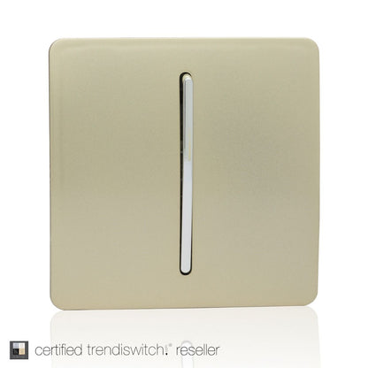 Trendi Switch 1 Gang 2 Way 10 Amp Rocker Light Switch Screwless Champagne Gold