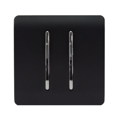 Trendi Switch 2 Gang 2 Way Light Switch In Matt Black
