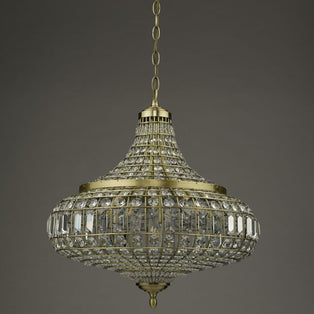 Asmara Antique Brass & Crystal Ceiling Pendant