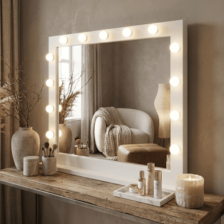 Audrey Hollywood Mirror White 100x80cm