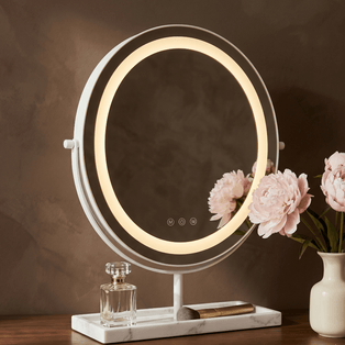 Aurelia LED Vanity Mirror White & Marble