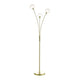 Avari Ice Crystal and Satin Brass 152cm 3 Light Floor Lamp