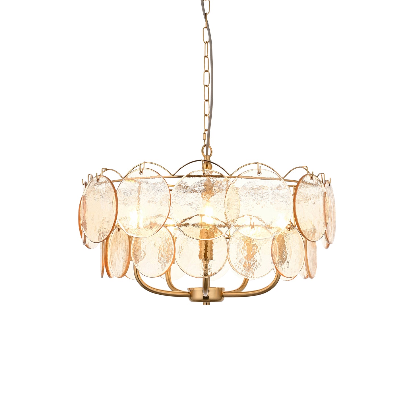 5 Light Pendant Brushed Aged Brass