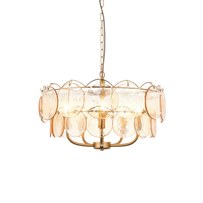 5 Light Pendant Brushed Aged Brass