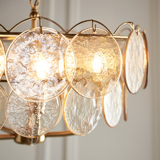 5 Light Pendant Brushed Aged Brass