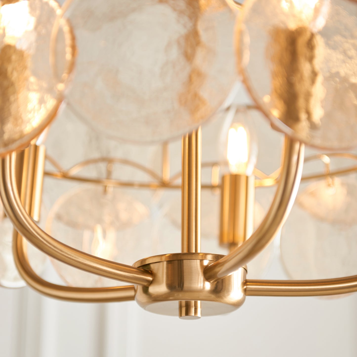 5 Light Pendant Brushed Aged Brass