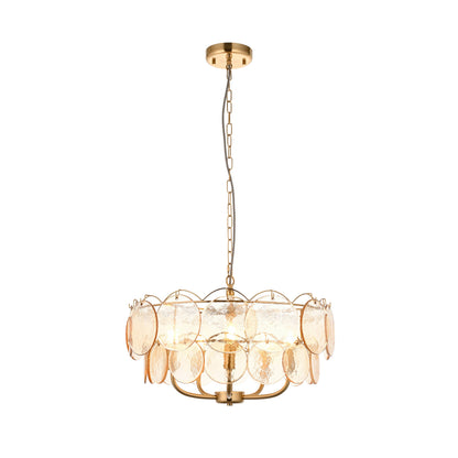 5 Light Pendant Brushed Aged Brass