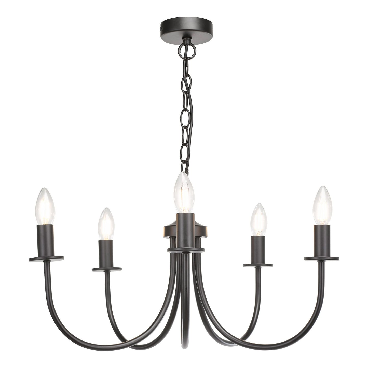 Becca 5 Light Matte Black Chandelier