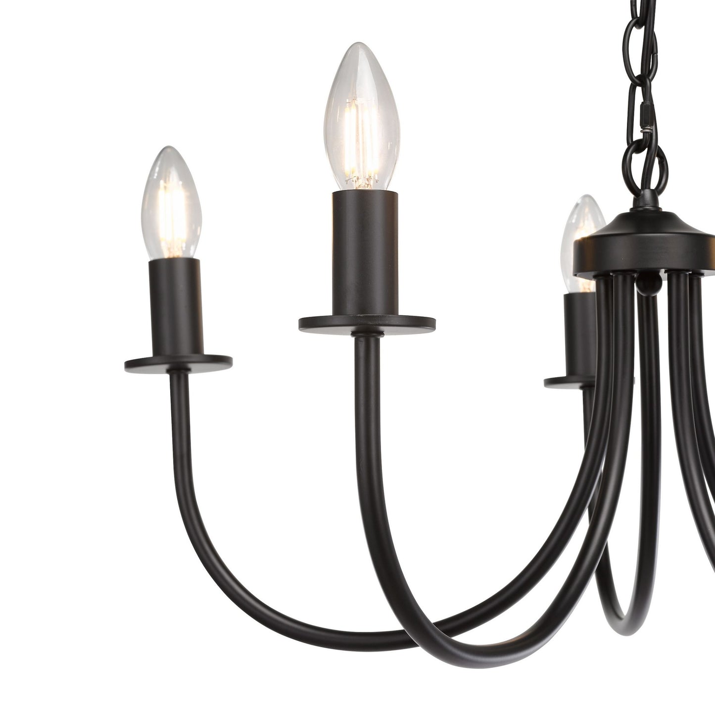 Becca 5 Light Matte Black Chandelier