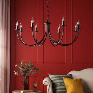 Becca 8 Light Matte Black Chandelier Ceiling Light