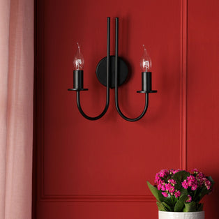 Becca 2 Light Matte Black Wall Light
