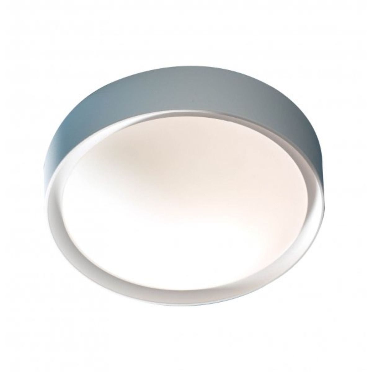 Beta White Bathroom IP44 Flush Ceiling Light with Opal Glass Shade