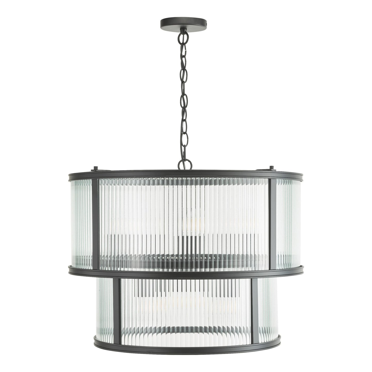 Bianka 6 Light Matte Black & Glass Pendant Ceiling Light