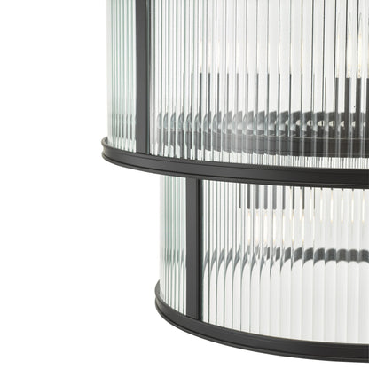 Bianka 6 Light Matte Black & Glass Pendant Ceiling Light
